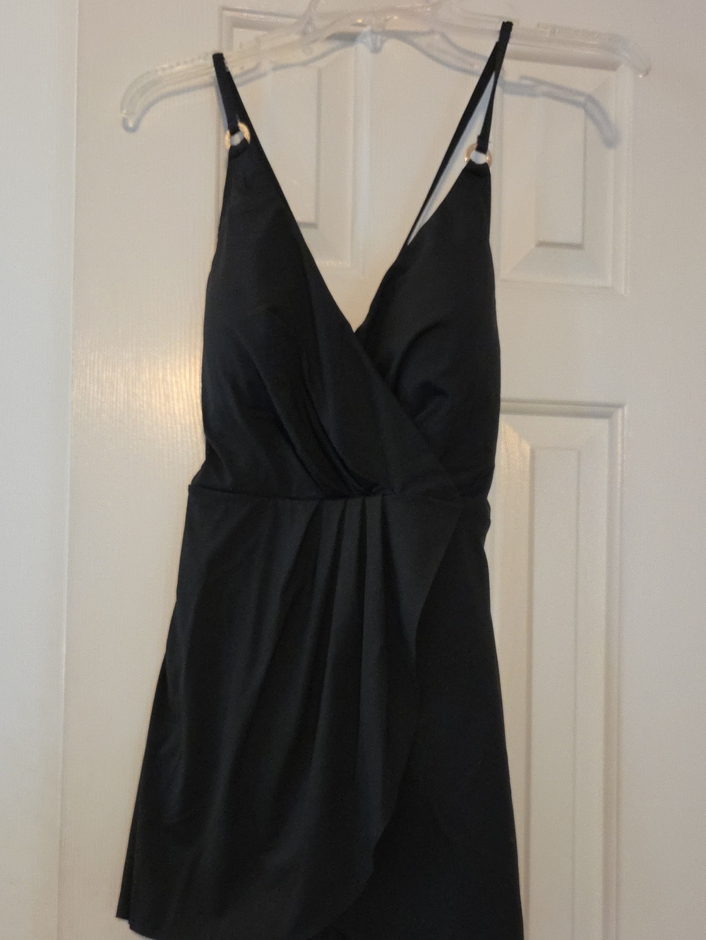 Anne Cole Black One Piece Swim with Drape Detail